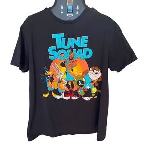Space Jam Men's Tune Squad Cotton Graphic T-Shirt Black Short Sleeve Tee Size L